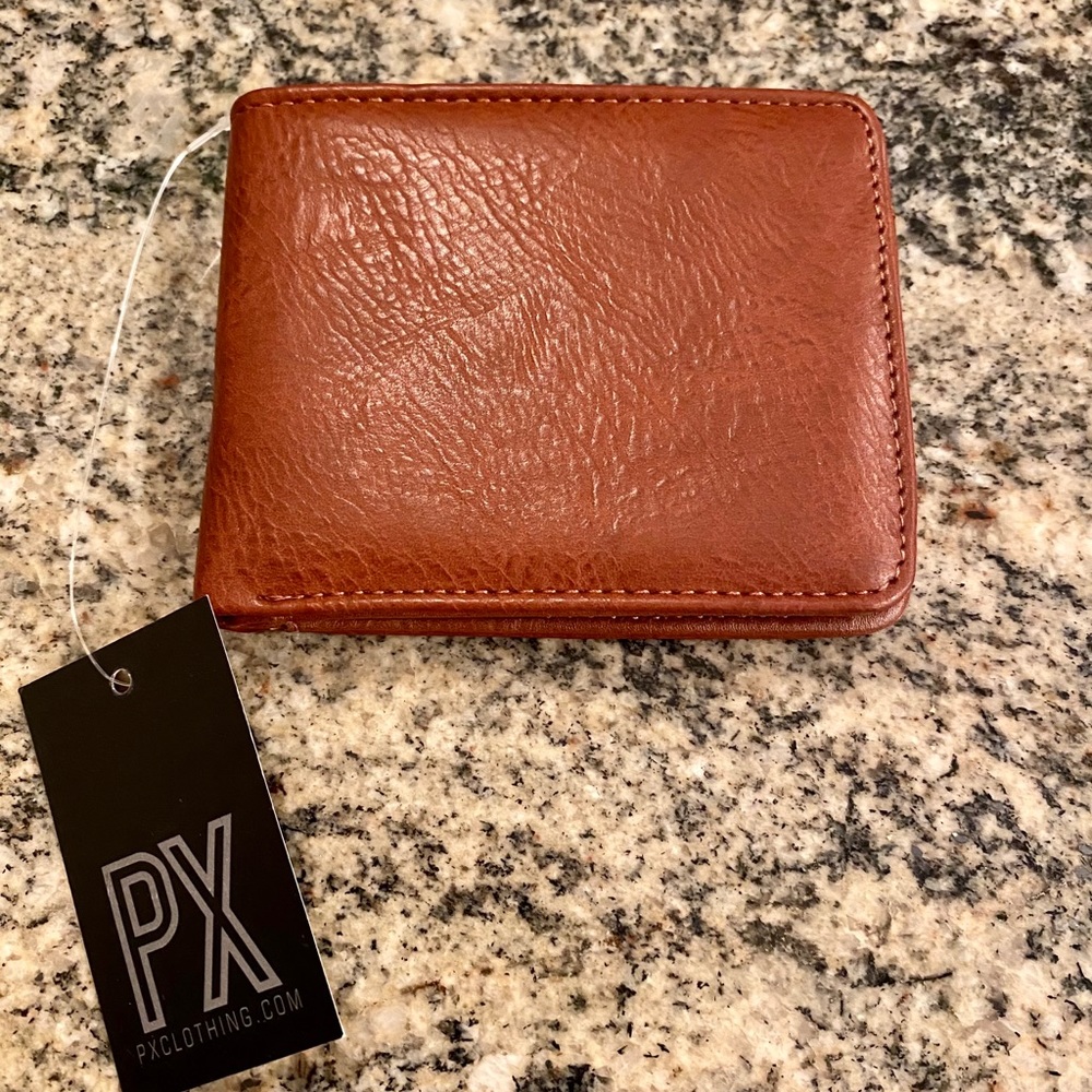 PX Clothing Men’s Vegan Leather Wallet, Bi-Fold